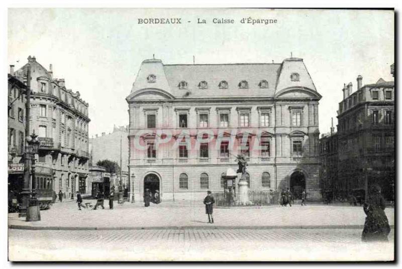 Old Postcard Bank Caisse d & # 39Epargne Bordeaux Tramway