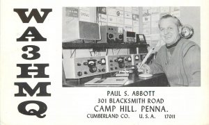 Postcard Pennsylvania Camp Hill Ham Radio Equipment QSL 22-14419