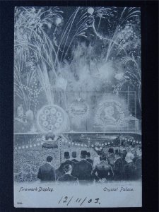 London CRYSTAL PALACE Firework Display c1903 Postcard by Hartmann 1324