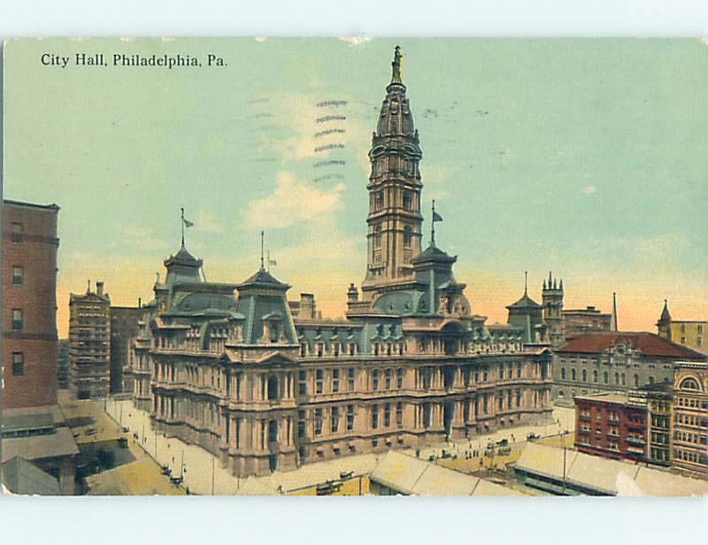 Divided Back CITY HALL SCENE Philadelphia Pennsylvania PA hs6295