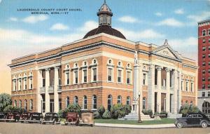 Meridian Mississippi Lauderdale Court House Street View Antique Postcard K61701