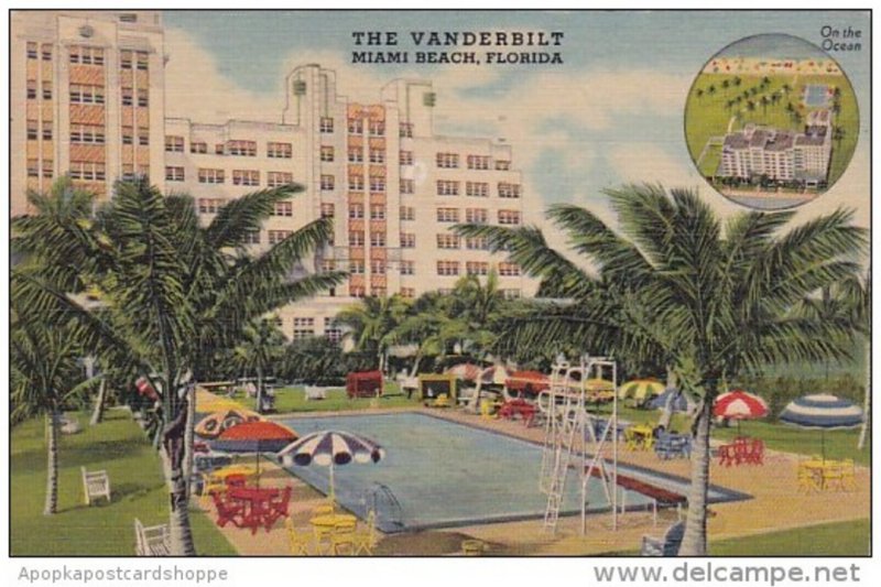 Florida Miami Beach The Vanderbilt With Pool 1952