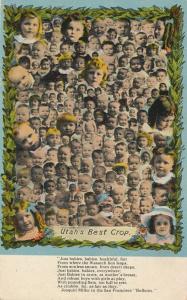 Multiple Babies Greetings - Joaquin Miller Poem - Utah's Best Crop - DB