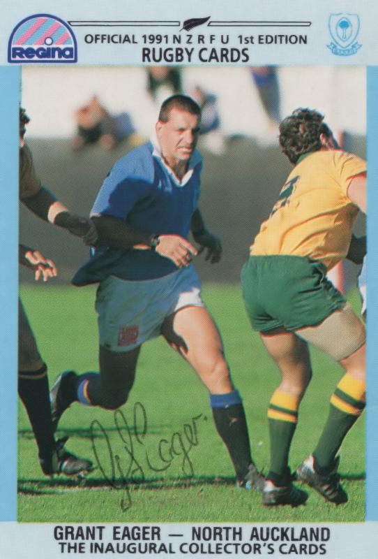 Grant Eager North Auckland New Zealand Rugby Hand Signed Rugby Photo