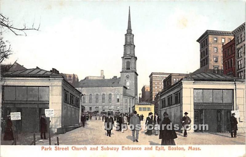 Park Street Church & Subway Entrance and Exit Boston MA Unused