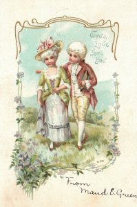 Vintage Postcard 1906 Victorian Old Woman & Man Couple Lovers True Love For You