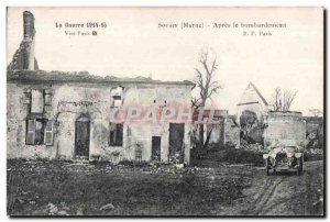 Postcard Old Souain The War After the bombing Army Automotive