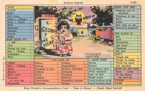 Distress Signals, C. T., C. 229 Linen, Postcard