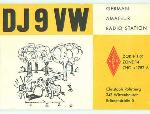 1967 vintage QSL CB HAM RADIO CARD Stuttgart - Mitte GERMANY s0405