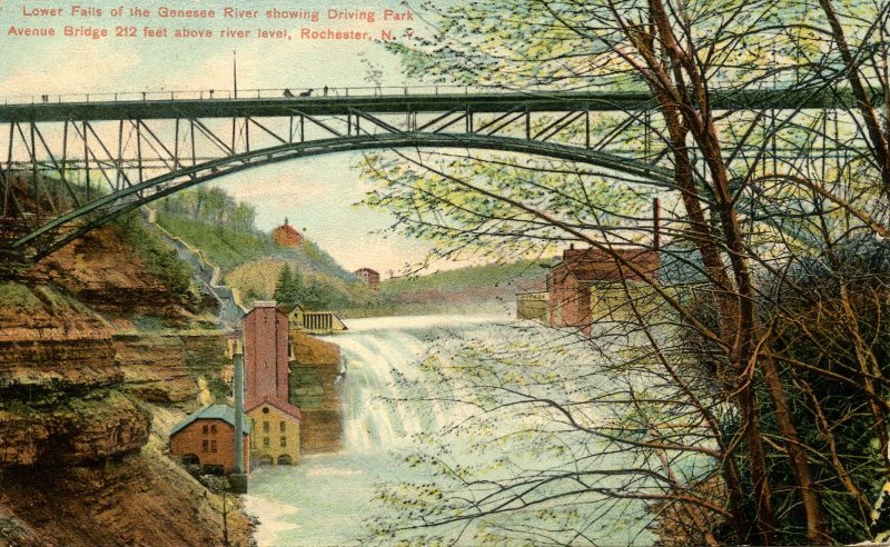 NY - Rochester. Lower Genesee Falls & Driving Park Bridge