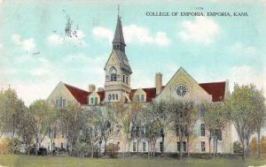 Emporia Kansas College of Emporia Exterior View Antique Postcard J72509