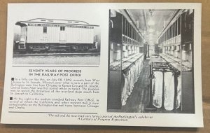 .01 POSTCARD UNUSED - BURLINGTON RAILWAY POST OFFICE - 75 YEARS OF PROGRESS