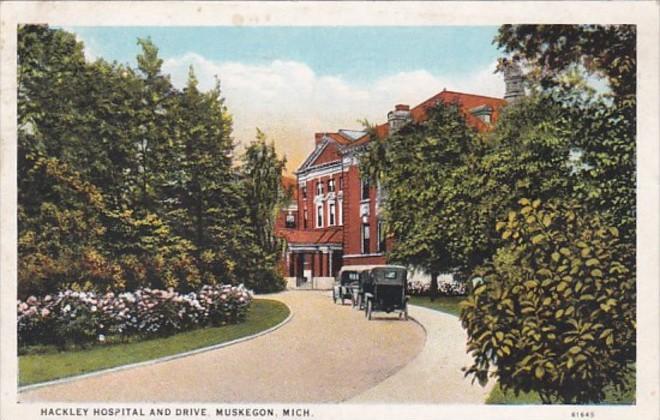 Michigan Muskegon Hackley Hospital and Drive 1927 Curteich