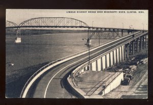 Clinton, Iowa/IA Postcard, Lincoln Highway Bridge Over Mississippi River