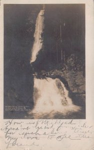 LAKE CHELAN WASHINGTON~RAINBOW FALLS-1907 L D LINDSEY #421 REAL PHOTO POSTCARD