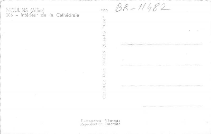 BR11482 Moulins Interiuer de la Cathedrale    real photo   france