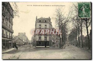 Old Postcard Rennes Boulevard de la Liberte and Rue Poullain Duparc