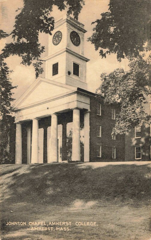 Postcard Johnson Chapel Amherst College Amherst Massachusetts Posted 1948