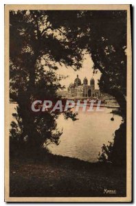 Old Postcard Marseille cathedral Picturesque view of the garden Pharo