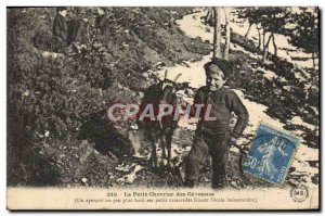 Postcard Old Child The little goatherd Cevennes School buisonniere
