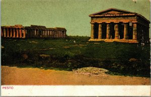 Vtintage Postcard Pesto Italy - Undivided - Paestum View of Ruins