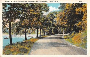 Green Lake Catskill Mts New York Road Along the Shore Scenic View PC JF686583
