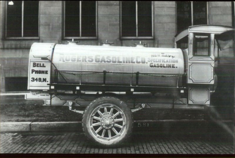 Gas Delivery Truck KODAK REPRINT Real Photo Postcard ROGERS GASOLINE CO