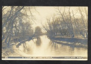 RPPC OAKLAND NEBRASKA A VIEW OF THE LOGAN RIVER REAL PHOTO POSTCARD