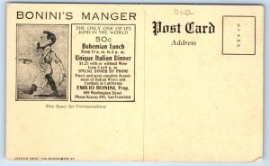SAN FRANCISCO, CA ~ Italian Restaurant BONINI'S BARN Roadside c1910s Postcard