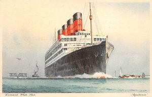 Aquitania Cunard Line Ship Typing on back 