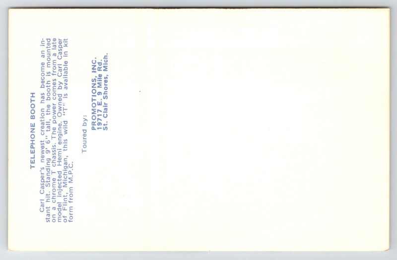 Saint Clair Shores-Flint MI Carl Casper~Hemi Engine Telephone Booth~Novelty Auto
