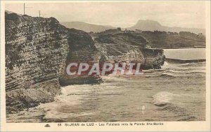 Old Postcard St Jean de Luz cliff towards the Pointe Ste Barbe