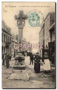 Treport Old Postcard Old Cross sandstones and the Rue de Paris