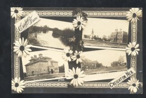 RPPC CREIGHTON NEBRASKA DOWNTOWN STREET MULTI VIEW REAL PHOTO POSTCARD