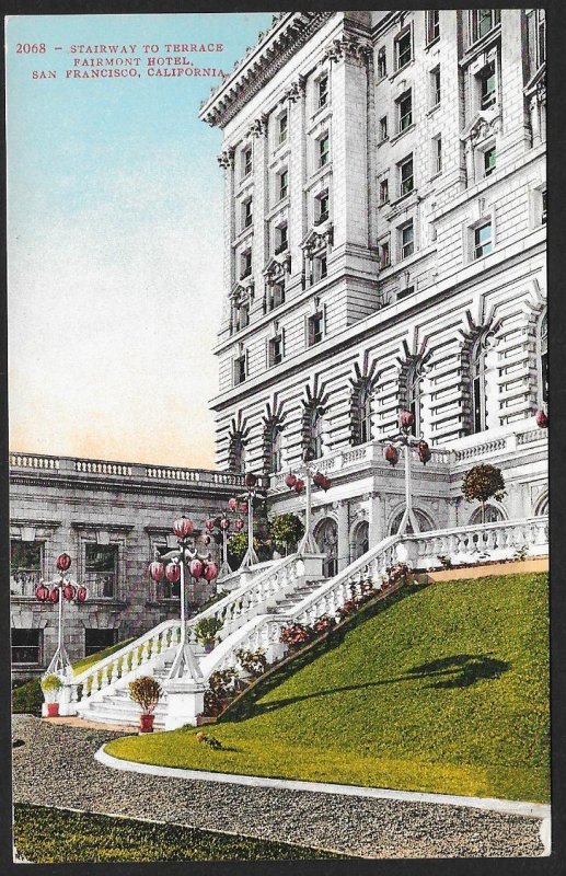 Terrace Fairmont Hotel San Francisco California Unused c1910s