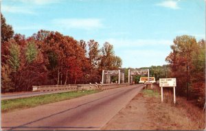 Twin Bridges Highway 66 over Bourbeuse River Ozarks Missouri postcard