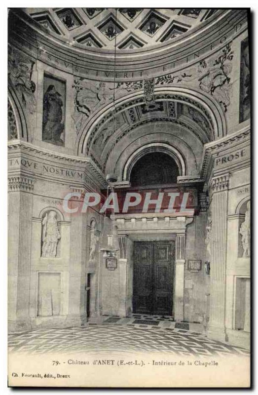 Old Postcard Dreux Anet The Interior Castle chapel