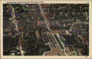 Dover DE Aerial View LInen Postcard