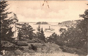 Pumpkin Knob and Evergreen Landing, Portland Harbor ME c1910 Vtg Postcard J75