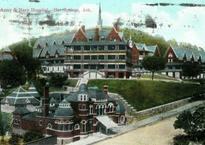 C.1907 Army & Navy Hospital Hot Springs Arkansas Vintage Postcard P94 