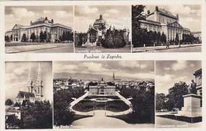 Yugoslavia Slovenija Pzdrav iz Zagreba Multi View Real Photo