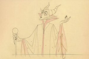 Wicked Witch in Sleeping Beauty Storyboard Sketch Walt Disney Postcard