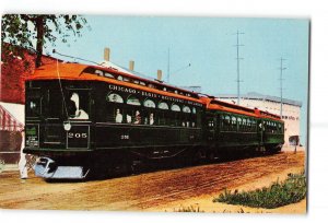 Marengo Illinois IL Vintage Postcard Elgin & Belvidere Electric Company Train