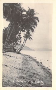 WW2 Era, War in the Pacific, RPPC New Guinea Beach, Old Postcard