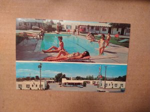 1950s/60s Santa Fe's Thunderbird Motel, Santa Fe, New Mexico Chrome Post...