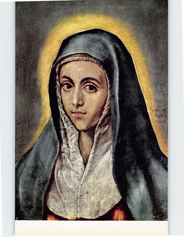 Postcard Virgin Mary By Greco, Museo Del Prado, Madrid, Spain