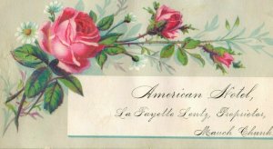 1870's American Hotel La Fayette Lentz Mauch Chunk, PA Victorian Trade Card P10