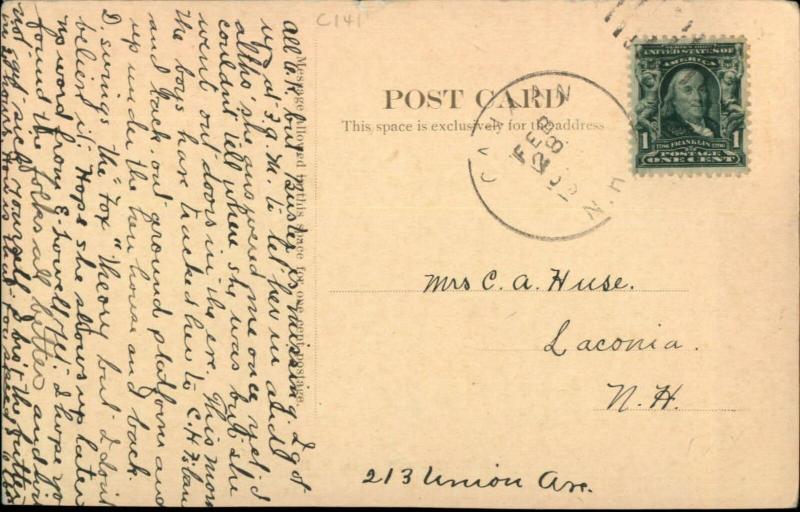 Canaan NH B&M RR Train Station Depot c1910 Postcard