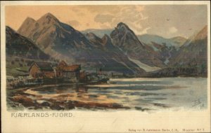 Norge Norway Fjaerlands Fjord Muster c1900 Postcard MUSTER #7