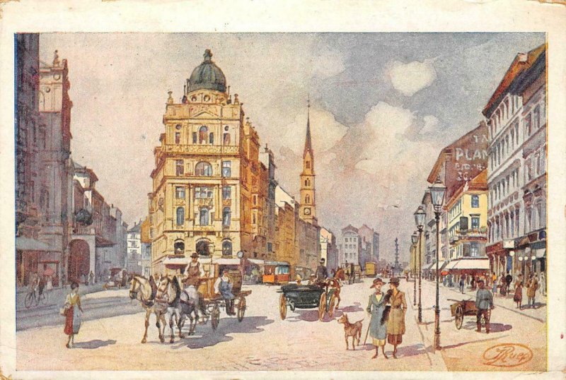 WIEN Praterstraße, Vienna, Austria Painting c1910s Art Vintage Postcard